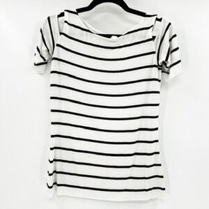 BAILEY 44 Womens Striped Cold Shoulder Boat Neck Tunic Top Medium